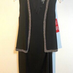 Adrianna Papell Embroidered One Piece Attached Vest Women Dress Size 12